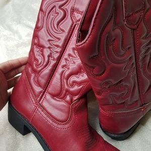 "Pillow" Stitch, Faux Leather Cowgirl Boots